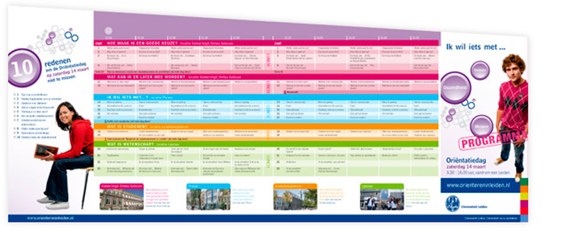 Universiteit Leiden Orientatiedagen Vouwfolder