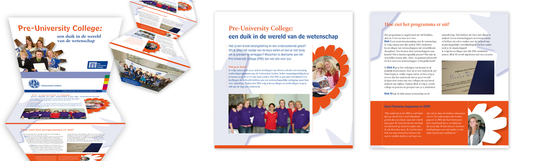 Pre University college vouwfolder